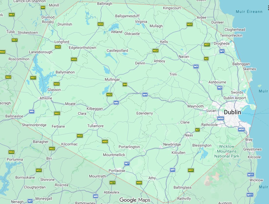 Coverage area map